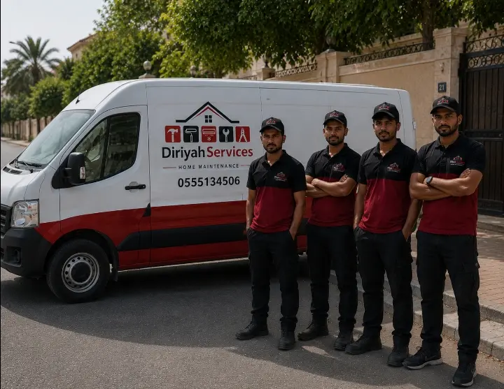 Diriyah Technical Services team and branded service van in Dubai
